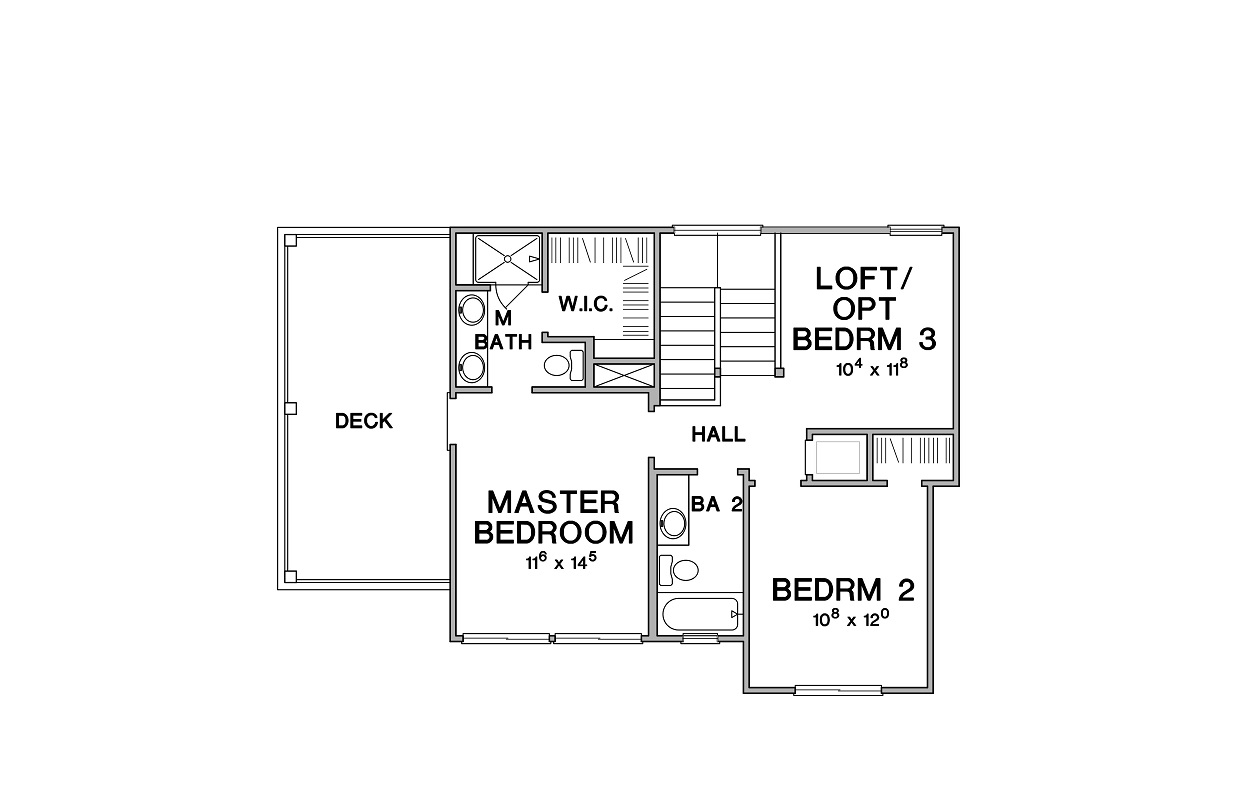 Second Floor Plan image of The Kristin House Plan